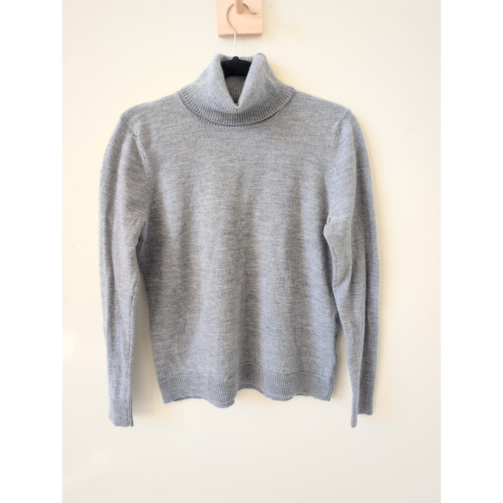 Ellen Tracy 100% Merino Wool Turtleneck Sweater in Light Gray size XL